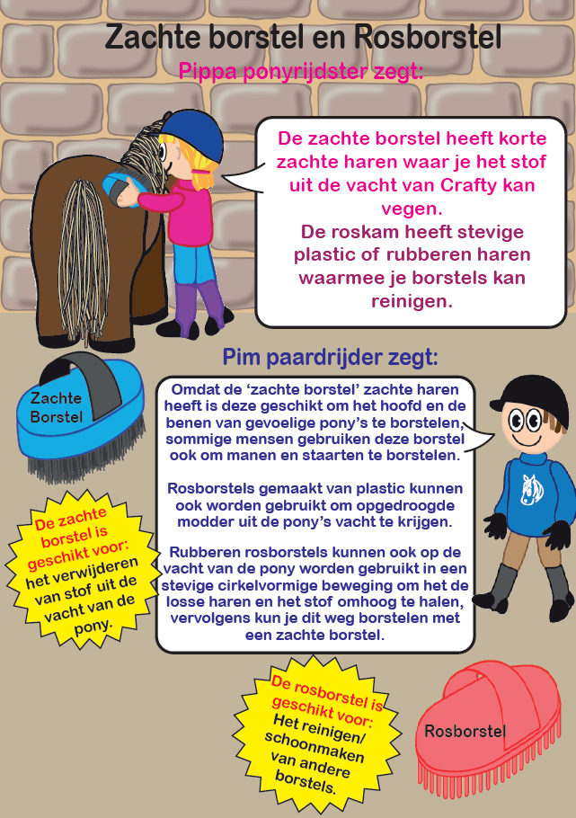 Verzorg2 Crafty Ponies verzorgingsset boekje inhoud