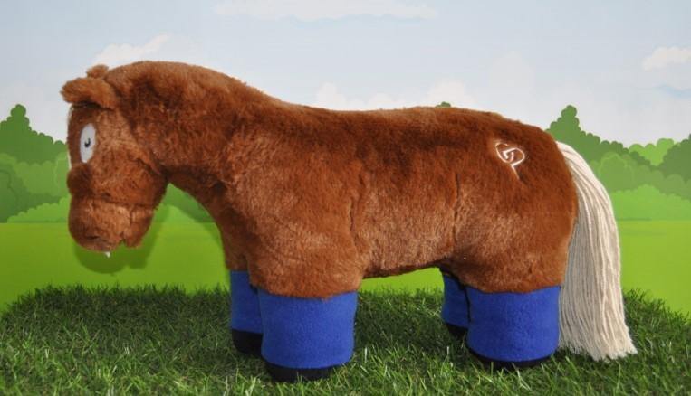 bandages_blauw Crafty Ponies knuffelpaard blauwe bandages