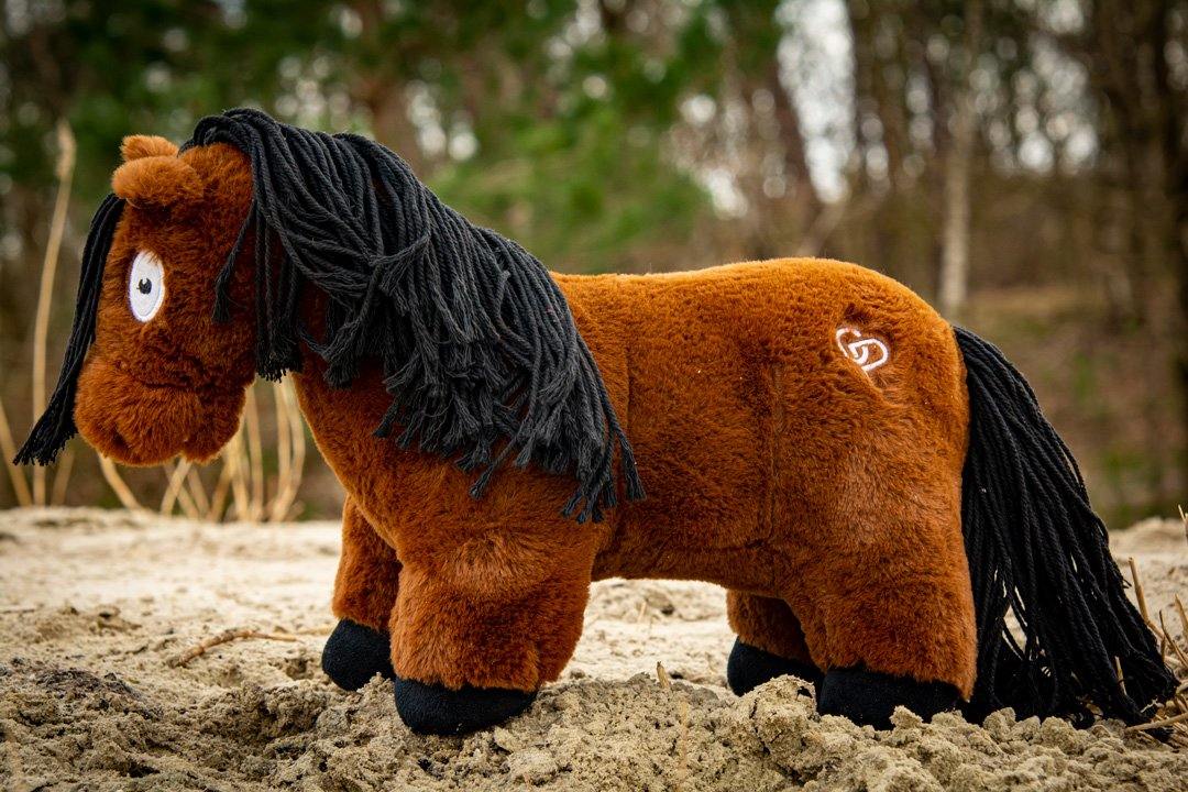 bruinzwartbos4klein Crafty Pony paarden knuffel bruin met zwarte manen