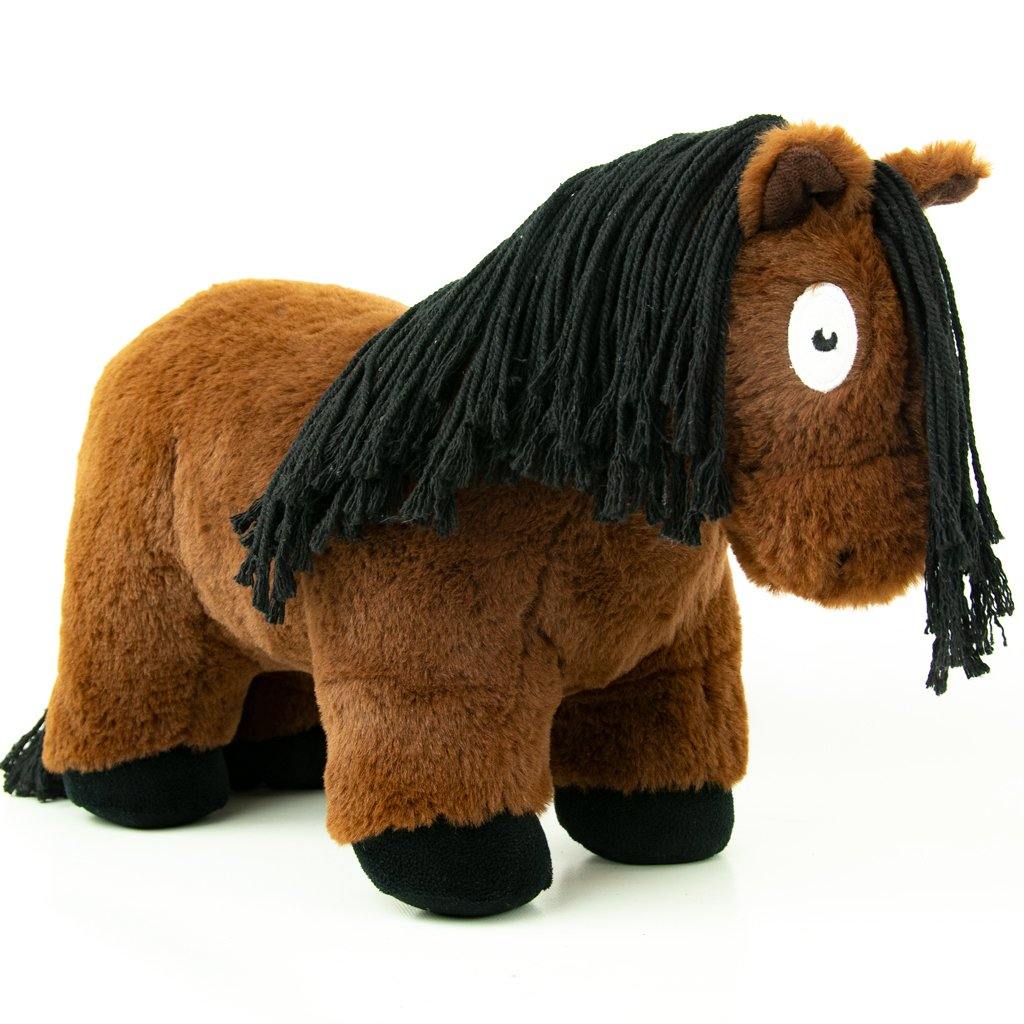 bruinzwarte-witte-achtergrond2 Crafty Pony paarden knuffel bruin met zwarte manen