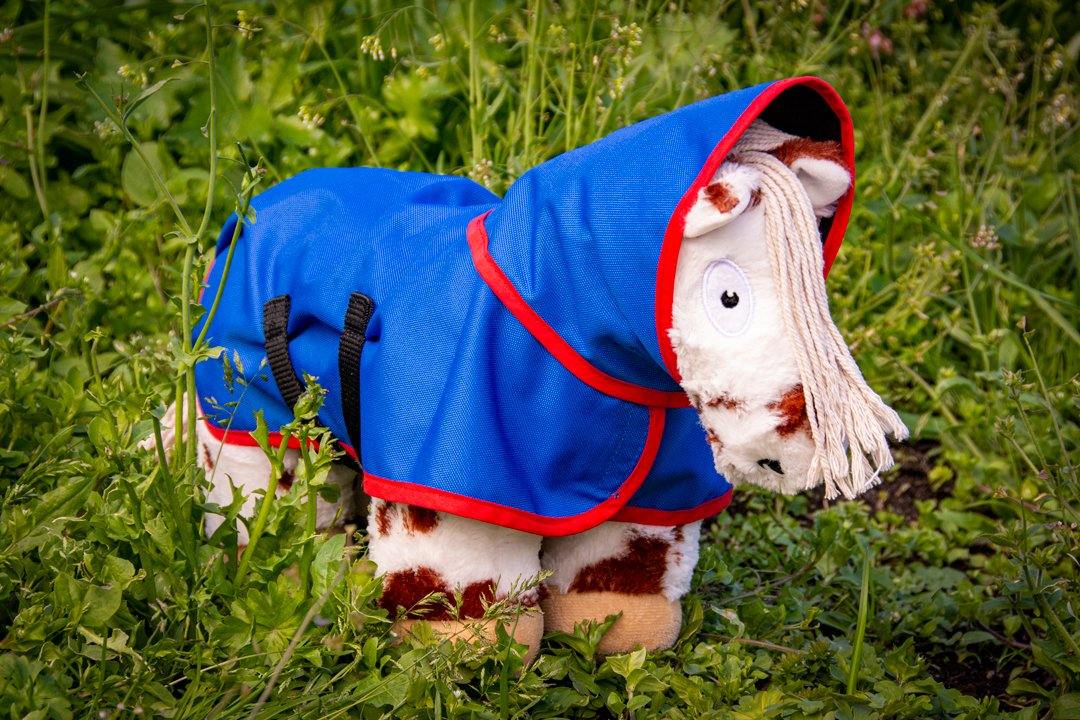 buitendek-7 Crafty Ponies Buitendeken Blauw/Rood