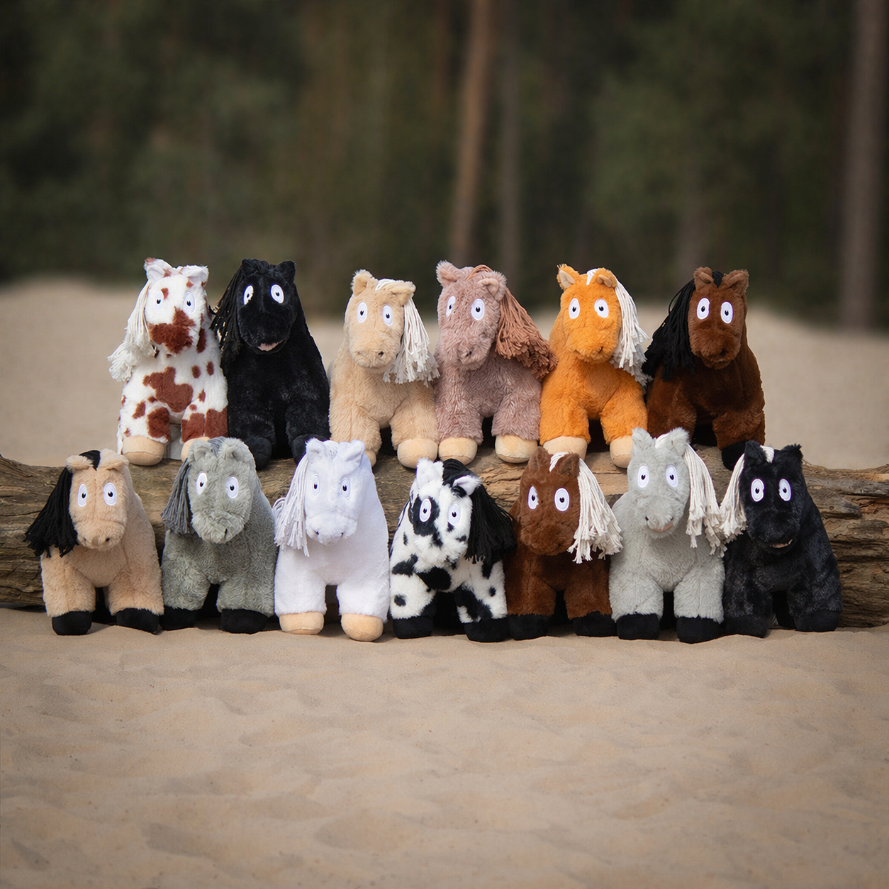 Crafty Ponies paardenknuffels collectie met verschillende kleuren speelgoed paarden voor kinderen