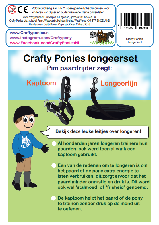 longeer6 Crafty Ponies longeer set boekje inhoud