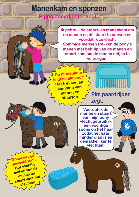 poetsset4 Crafty Ponies verzorgingsset boekje inhoud