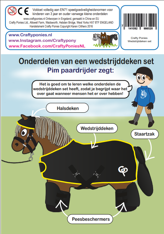 showdeken12 Crafty Ponies showdeken set inhoud boekje