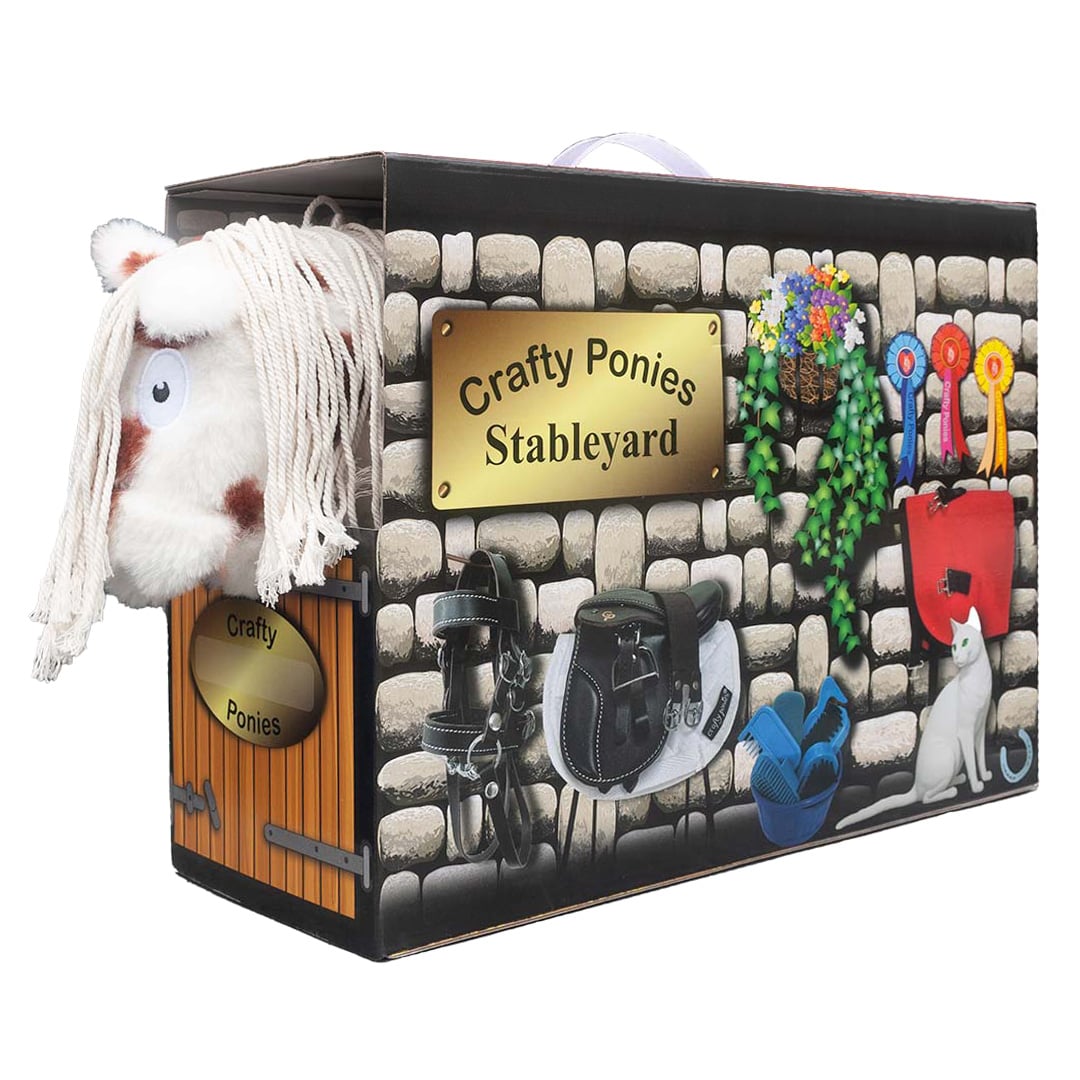 Crafty Ponies Stallbox mit Pferdeplüschtier und Zubehör, Spielset für Pferdeliebhaber