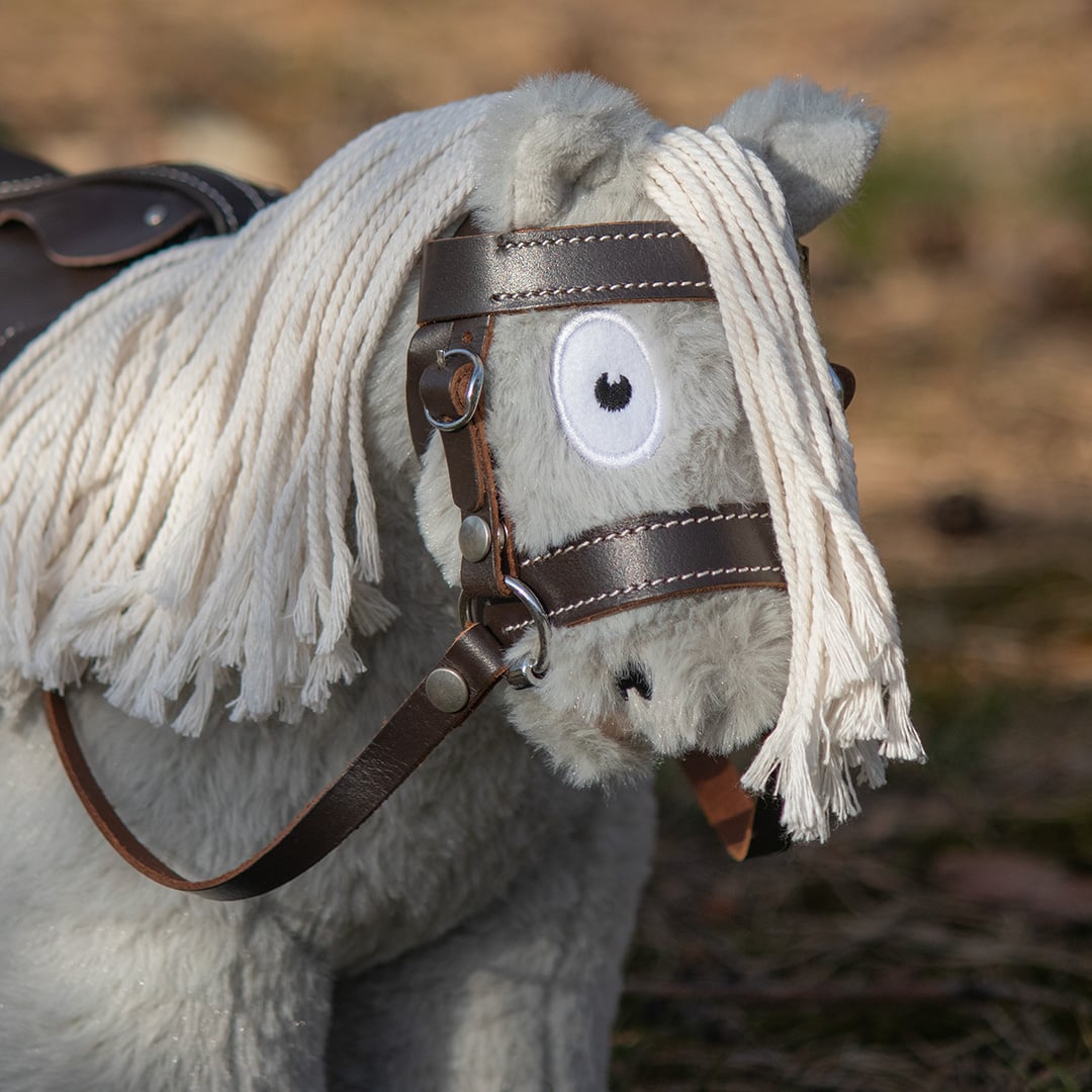 hoofdstel op grijze pony klein