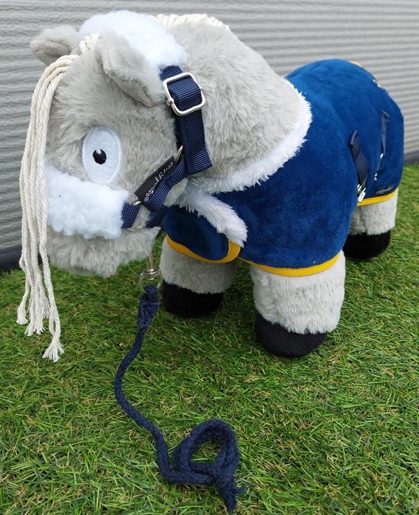 Dekenset blauw-geel bont2