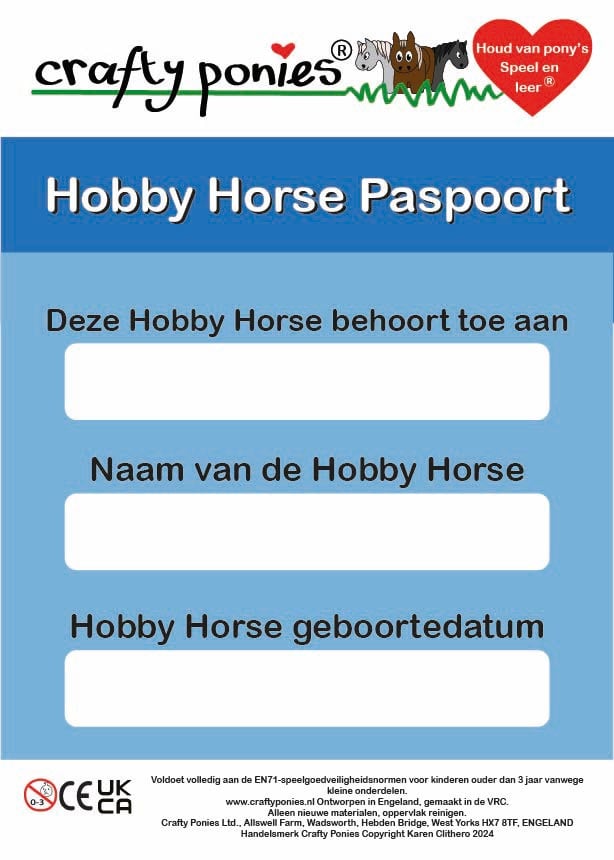 Crafty Ponies Hobby Horse Paspoort Crafty Ponies Hobby Horse Paspoort